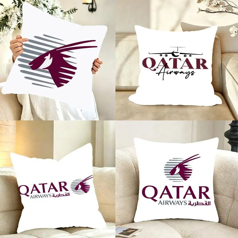 Airline Travel Qatar Airways Cushion Cover Bedroom bed reading backrest cushion Festive plush holiday Soft plush throw