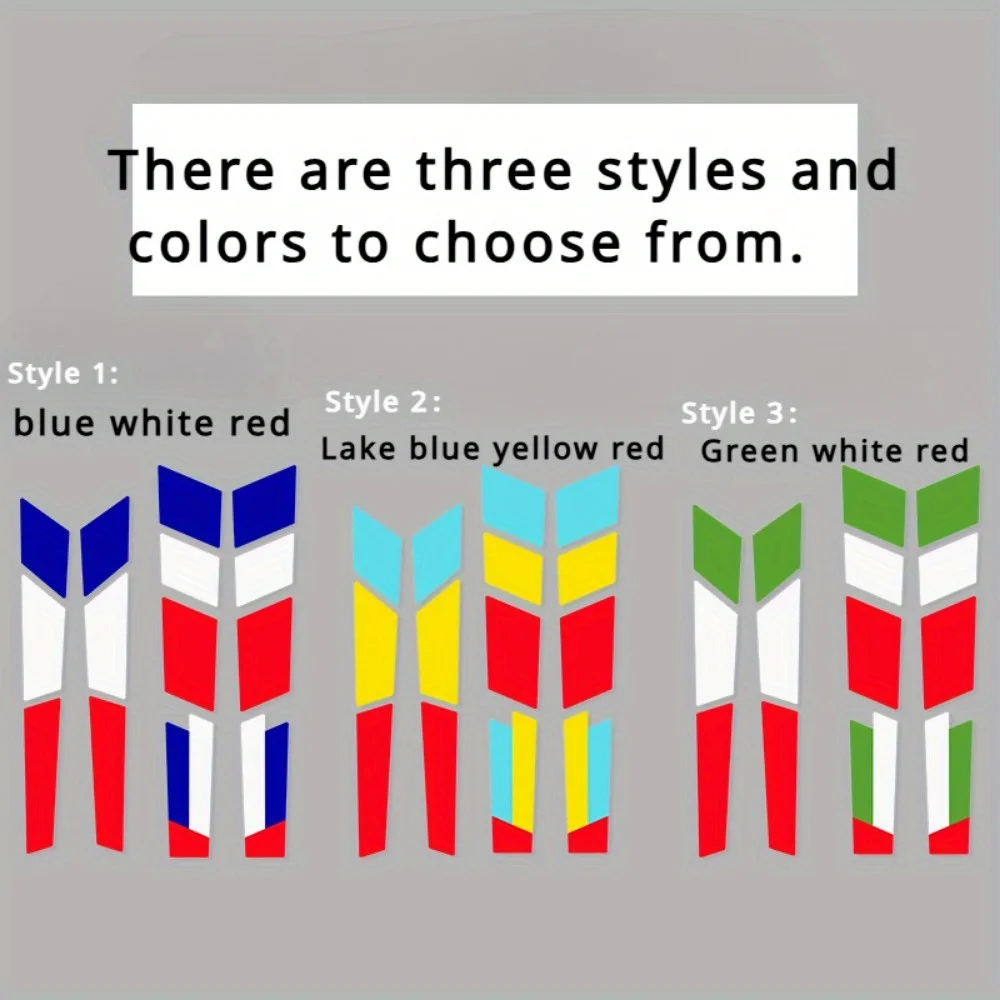 ملصق دراجة الطريق سيارة الشوكة الأمامية والخلفية ثلاثة ألوان ملصق مزخرفة ألياف الكربون الجبهة شوكة دراجة تغيير لون ملصق #2