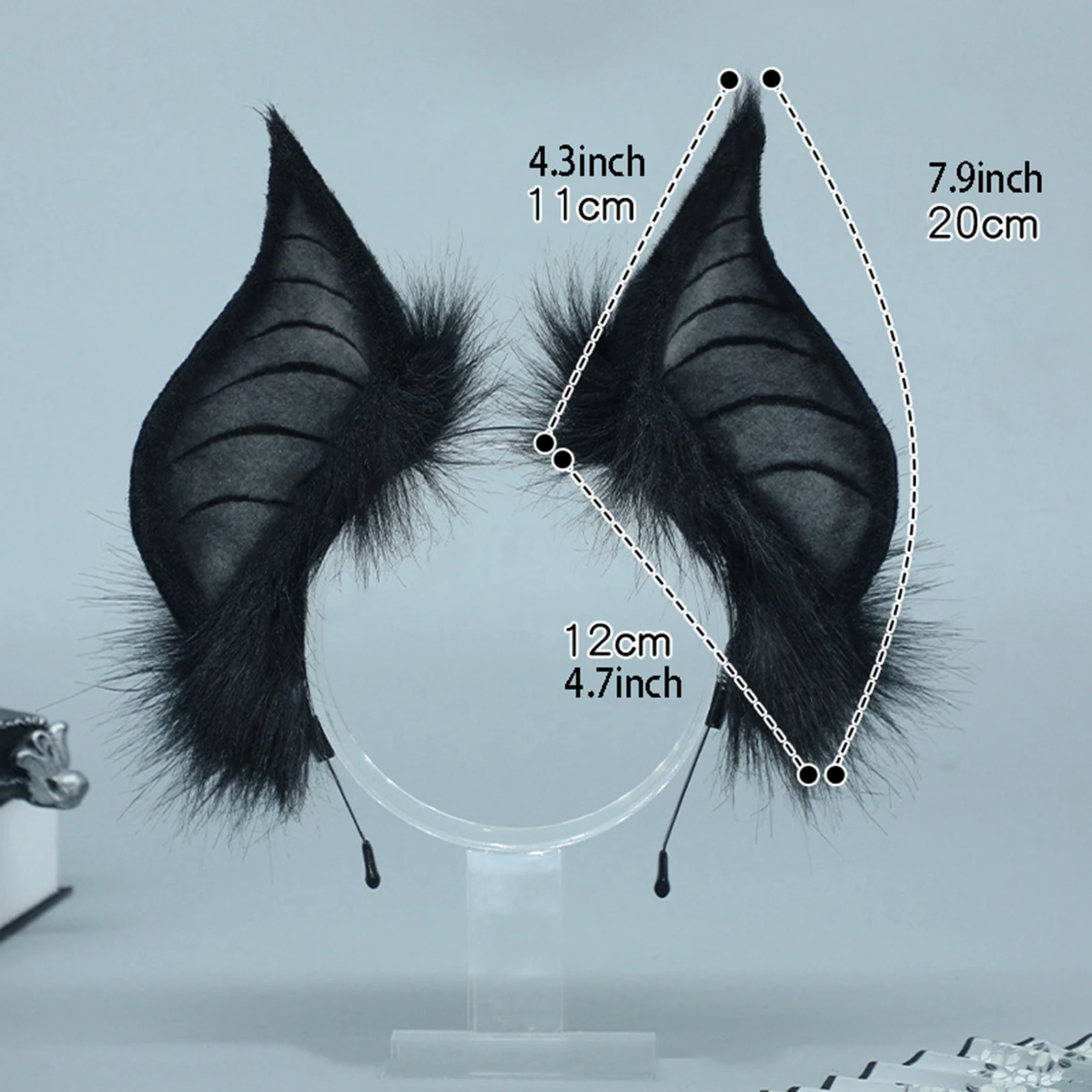 

Женская повязка на голову с летучей мышью на Хэллоуин, готические обручи для волос из искусственного меха, аксессуары для волос, вечерние шиньоны