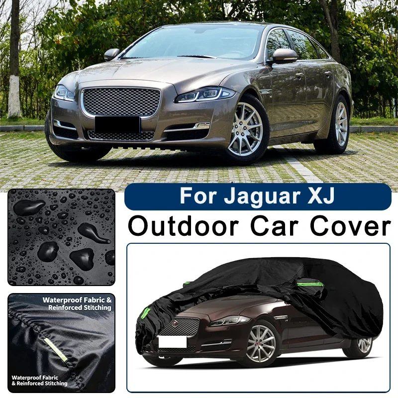 Outdoor Car Cover Waterproof Dustproof UV Sun Protection, Full Car Protector Exterior Accessories For Jaguar XJ X350 X351