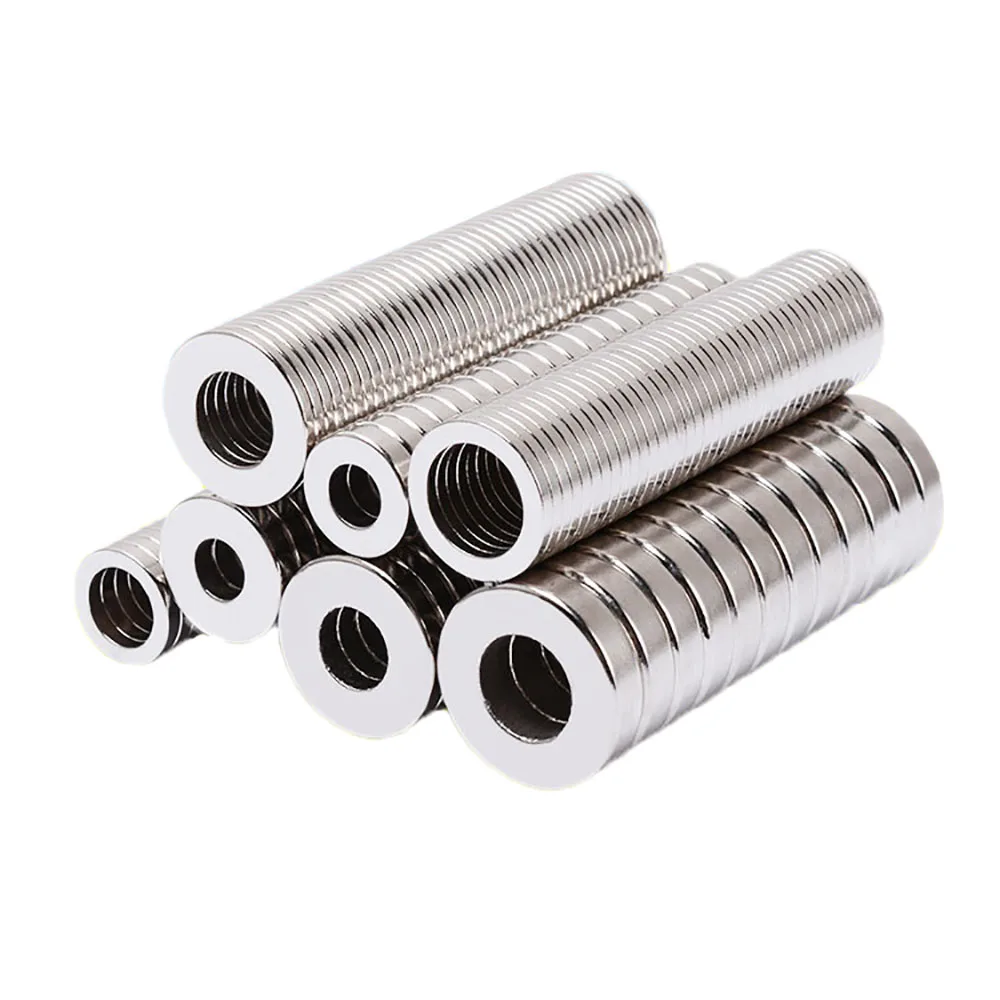 N35 Hole 2mm-6.9mm Dia.5mm-10mm Round Ring Neodymium Magnet 5x2mm Hole 2mm 6x5mm Hole 3mm Super Strong Rare Earth NdFeB Magnets