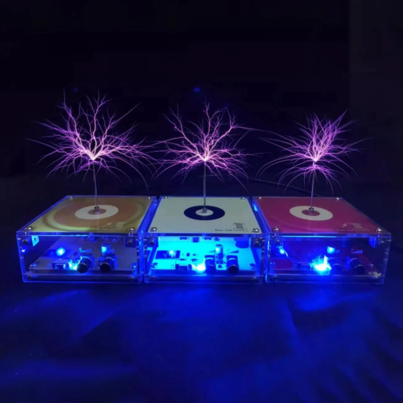 For Tesla Artificial Lightning-Pattern Storm Coil Electronic Pocket Fireworks Bluetooth Music Coil With US Plug