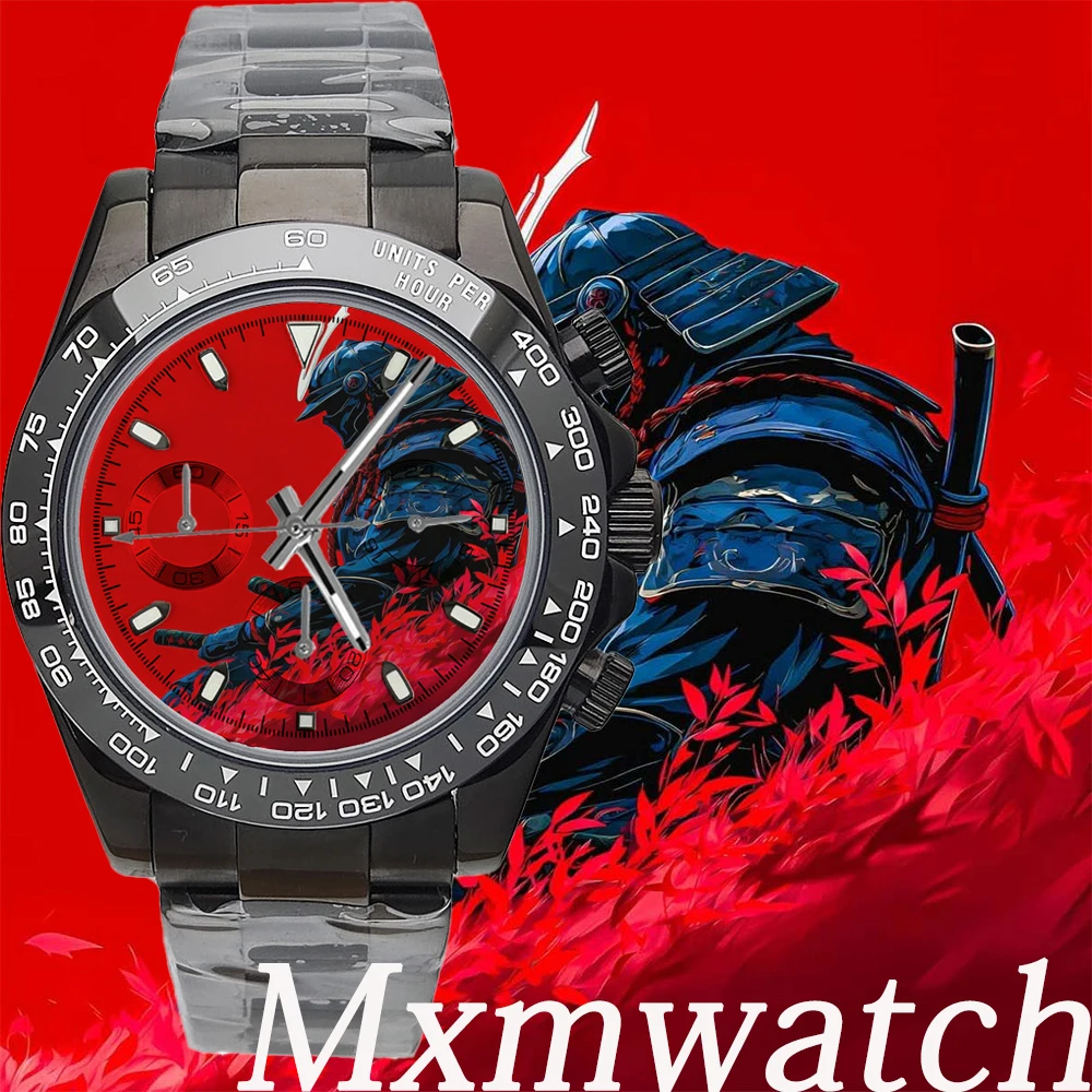 customized Luxury Watch 39.3mm Men's Chronograph New watch Black red Watch Men's VK63/4613 automatic Men's Chronograph watch