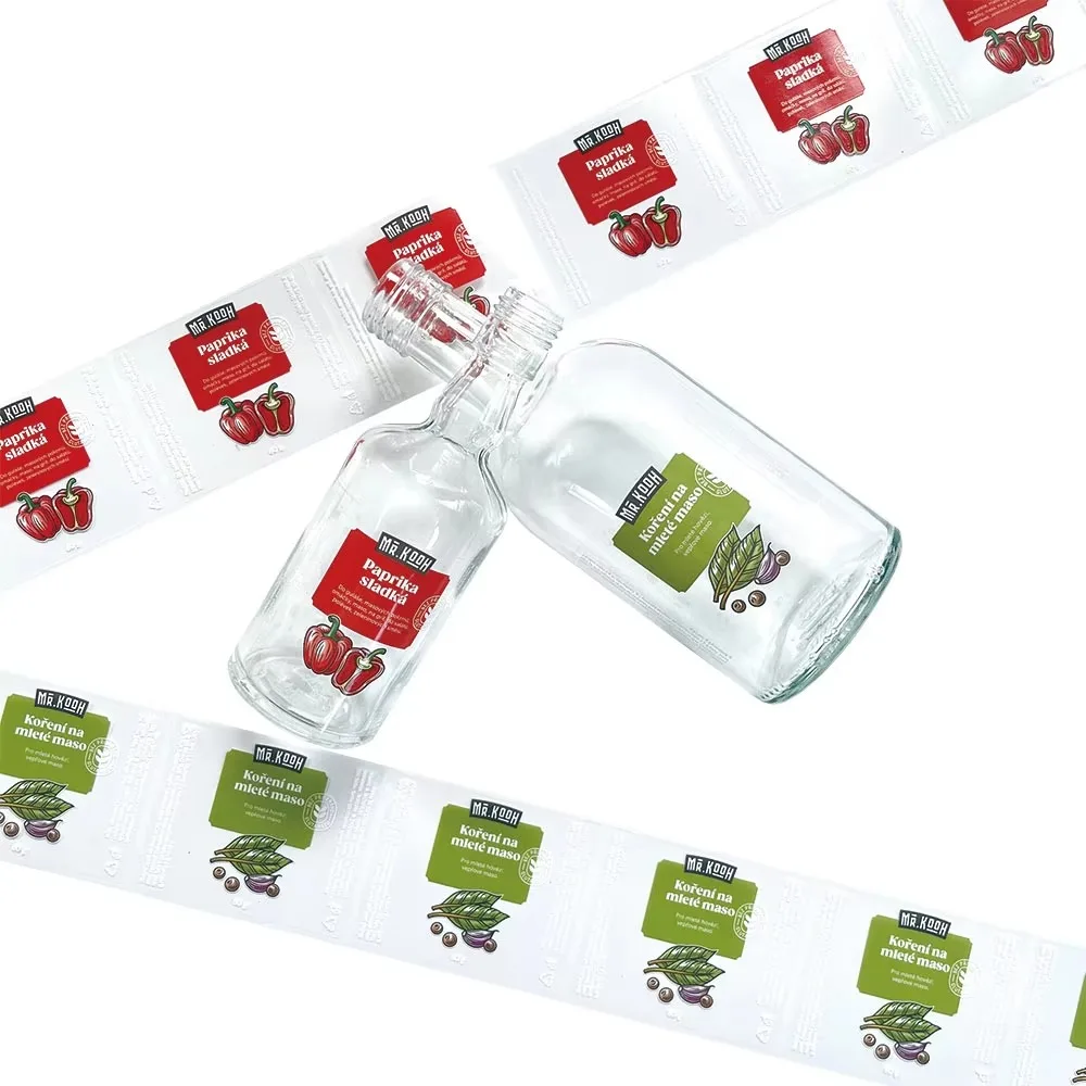 Custom Transparent Bottle Labels｜Easy Tear-Off Self-Adhesive Packaging Stickers｜For Water, Beverage, Drink & Glass Jars