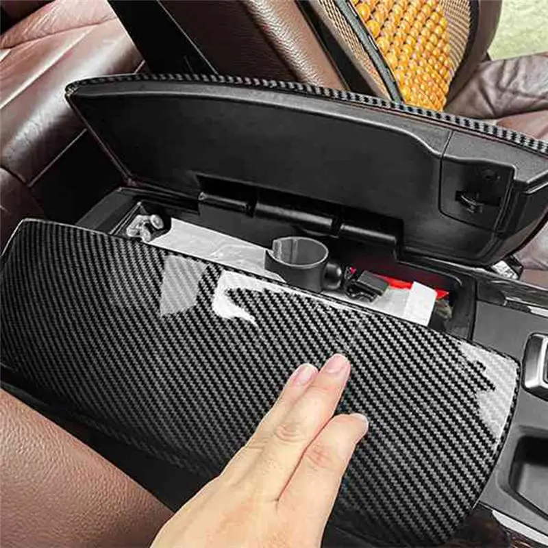 A01K-Carbon Fiber Center Console Armrest Box Panel Cover Trim Decoration Stickers For-BMW X5 F15 X6 F16 2014-2019