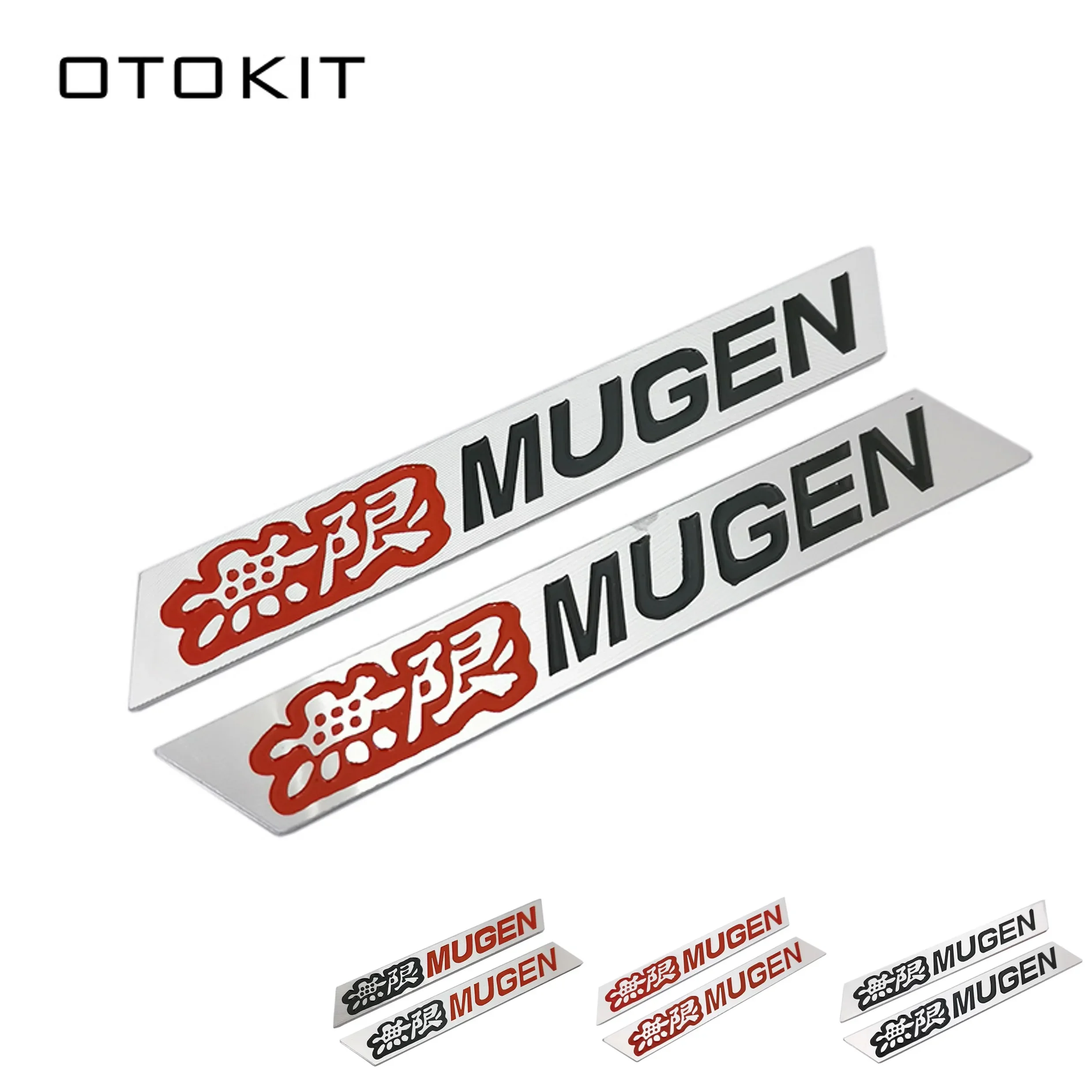 1 Pair Two Side New 3D Aluminum Mugen Emblem Chrome Logo Rear Badge Car Trunk Sticker Car Styling For Honda Civic Accord CRV Fit