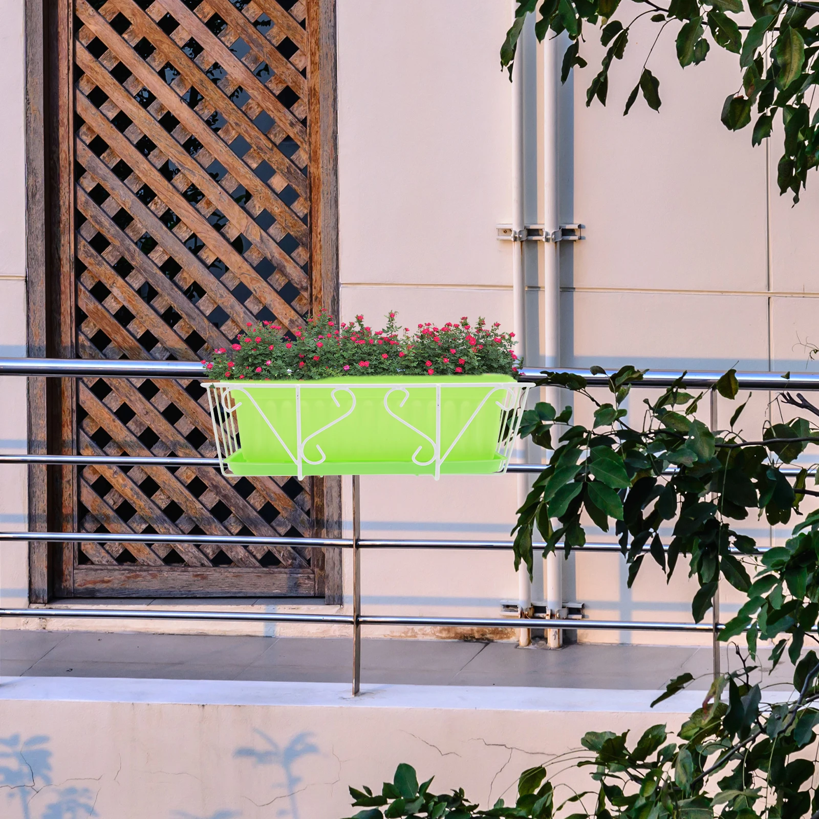 

Hanging Flower Pot Set Thickened Anti Pressure Durable Drainage Hole Rack Tray Vegetable Planting Container Outdoor
