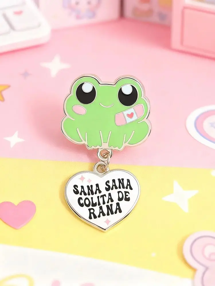 سانا سانا كوليتا دي رانا المينا دبوس لطيف شفاء الضفدع شارة ممرضة الصيدلي الطبية متعة الملحقات الجدة هدية قلادة