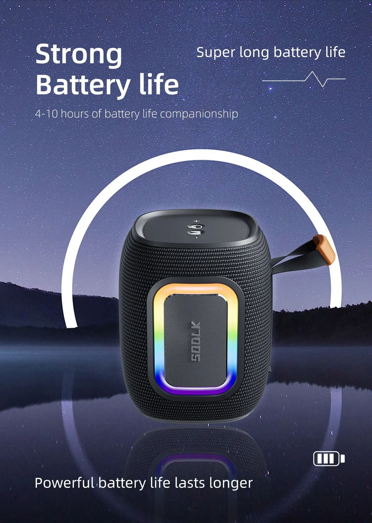 SODLK-T26 بلوتوث صغير المتكلم ، العمود اللاسلكي المحمولة ، IPX7 مقاوم للماء ، HIFI ، جودة الصوت ضياع ، مضخم صوت ستيريو ، في الهواء الطلق