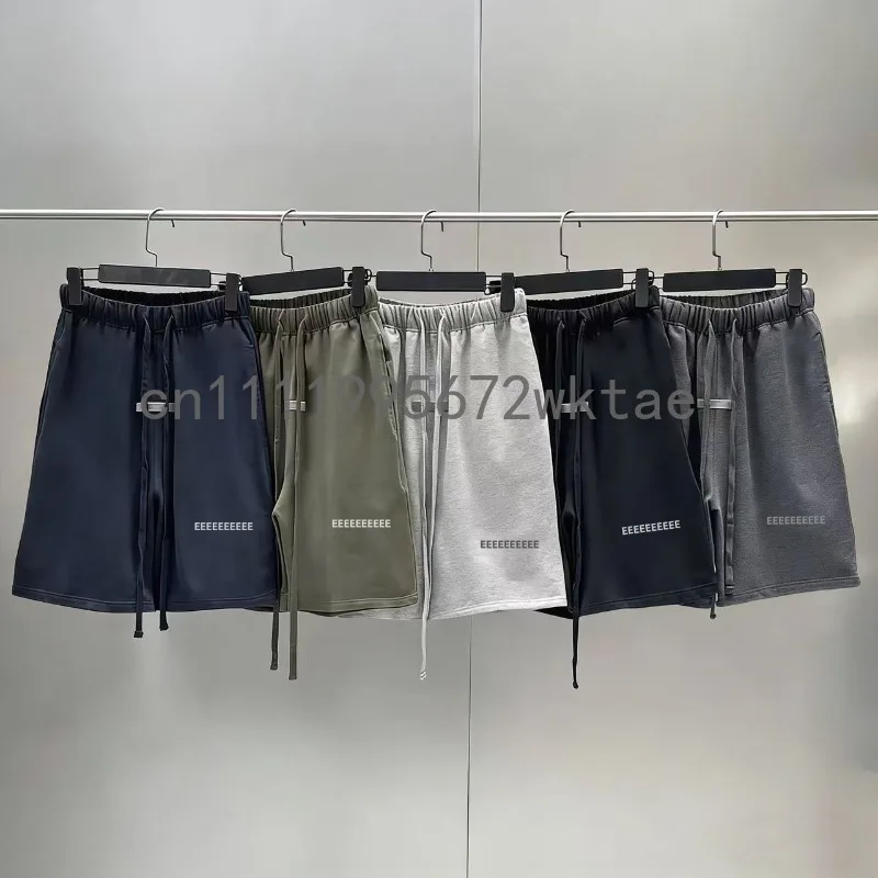 

22SS Classic Brand New Color Men's Terry Shorts Luxury Design Double Row Reflective Letter Shorts High Street Loose Thin Shorts