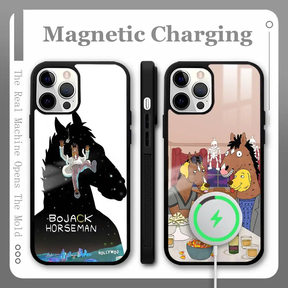 B-ボージャック・ホースマン iPhoneケース MagSafe対応 磁気式 iPhone 16 15 14 13 12 11 Pro Plus Max Mini ワイヤレス充電対応 スマホケース