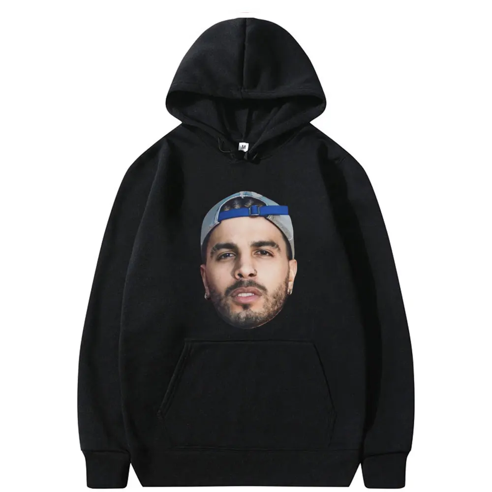 

Rapper Rauw Alejandro Mugshot Print Hoodie Men's Fashion Hip Hop Trend Streetwear Men Women Oversized Fleece Cotton Sweatshirt