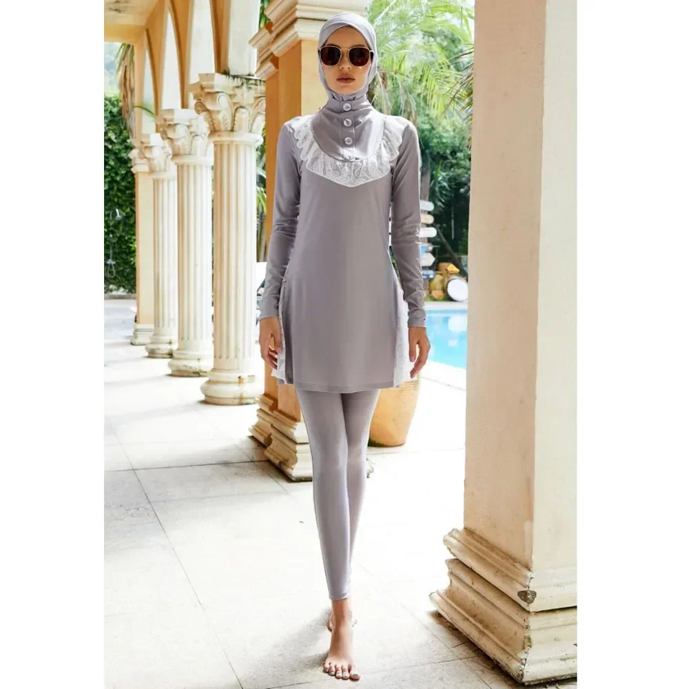 

Мусульманские купальники Буркини Ислам Купальник Пляжная одежда Скромный купальный костюм из 3 предметов Женская одежда для плавания Консервативная майо де Бен