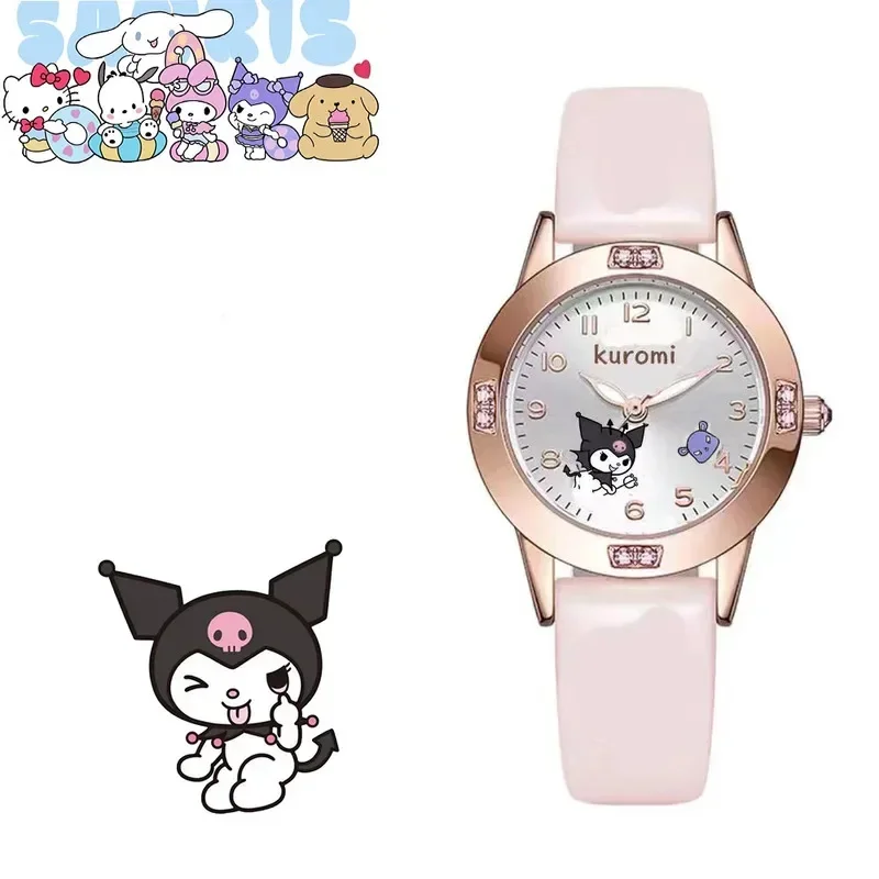 سانريو مرحبا كيتي ساعة كورومي سينامورول Kawaii كوارتز موضة عادية بلدي ميلودي ساعة اليد النساء فتاة الأطفال هدايا عيد ميلاد