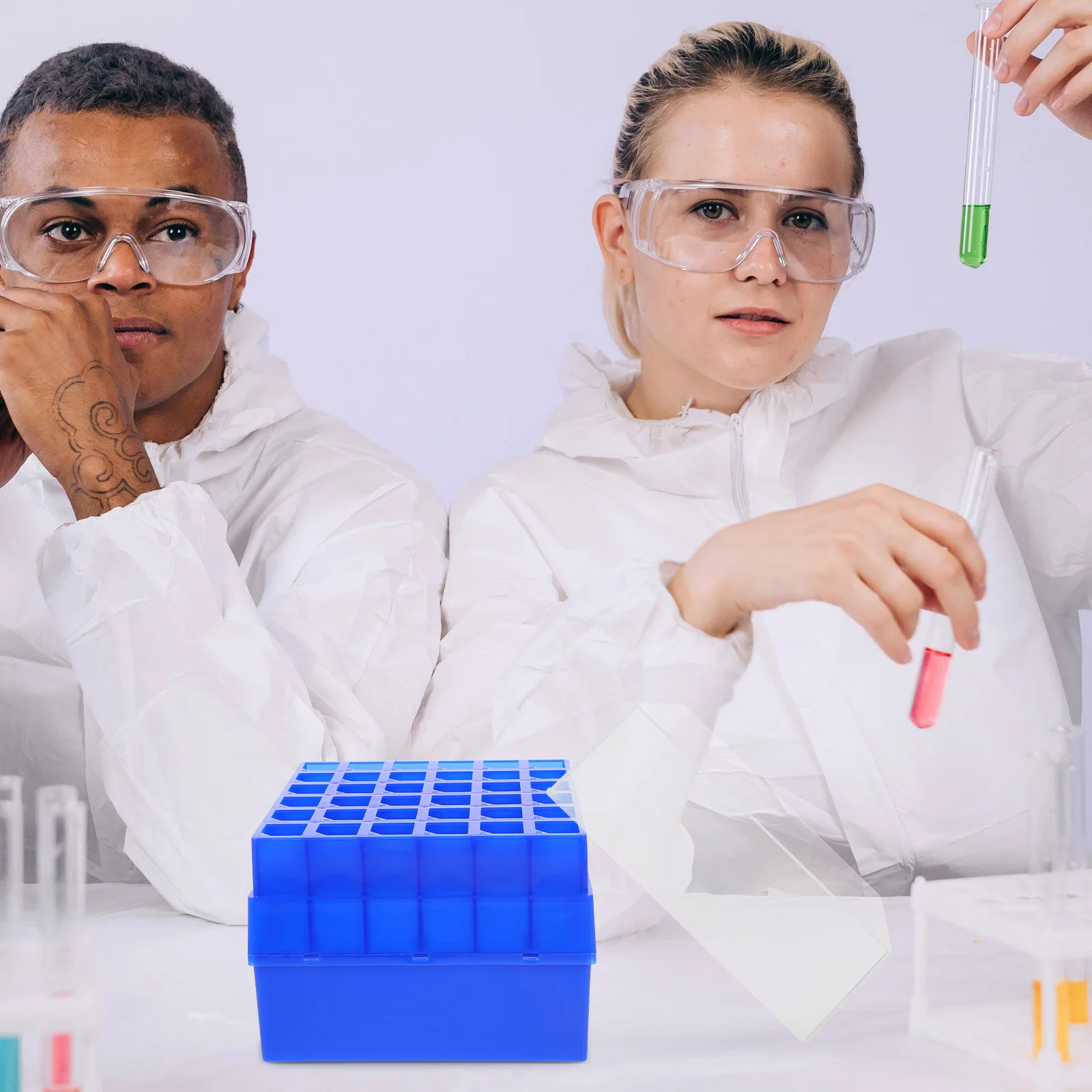 

Tubes Box 10 15ml 36 Slots Freezer Case Laboratory Reusable Plastic Test Tube Holder Storage ganizer