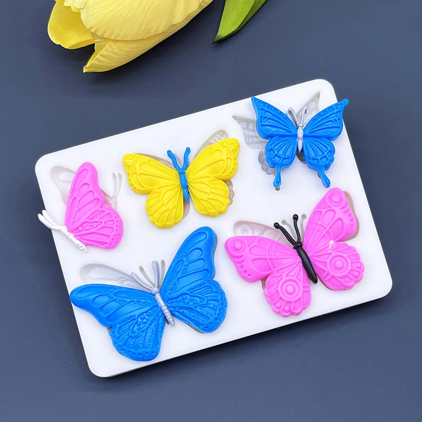 Moule en silicone papillon pour la pâtisserie, les biscuits, les cupcakes, le chocolat, les outils de décoration de gâteaux en fondant