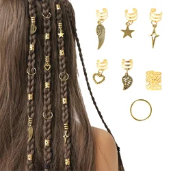 45 Stück Legierungs-Zopf-Haarring, Dreadlock-Haarring – Haarschmuck im Hippie-Stil, Loc-Haarschmuck für Zöpfe für Mädchen und Frauen