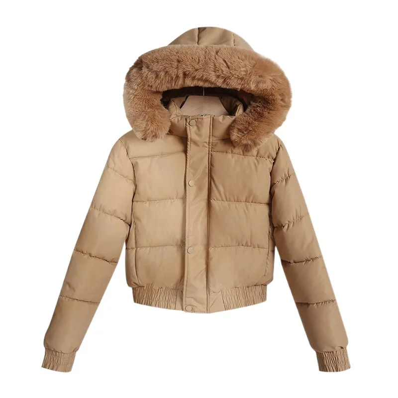 

European And American Style Women's Down Cotton Jacket Short Thickened Winter Coat Korean Version Small Size Trendy Clothes