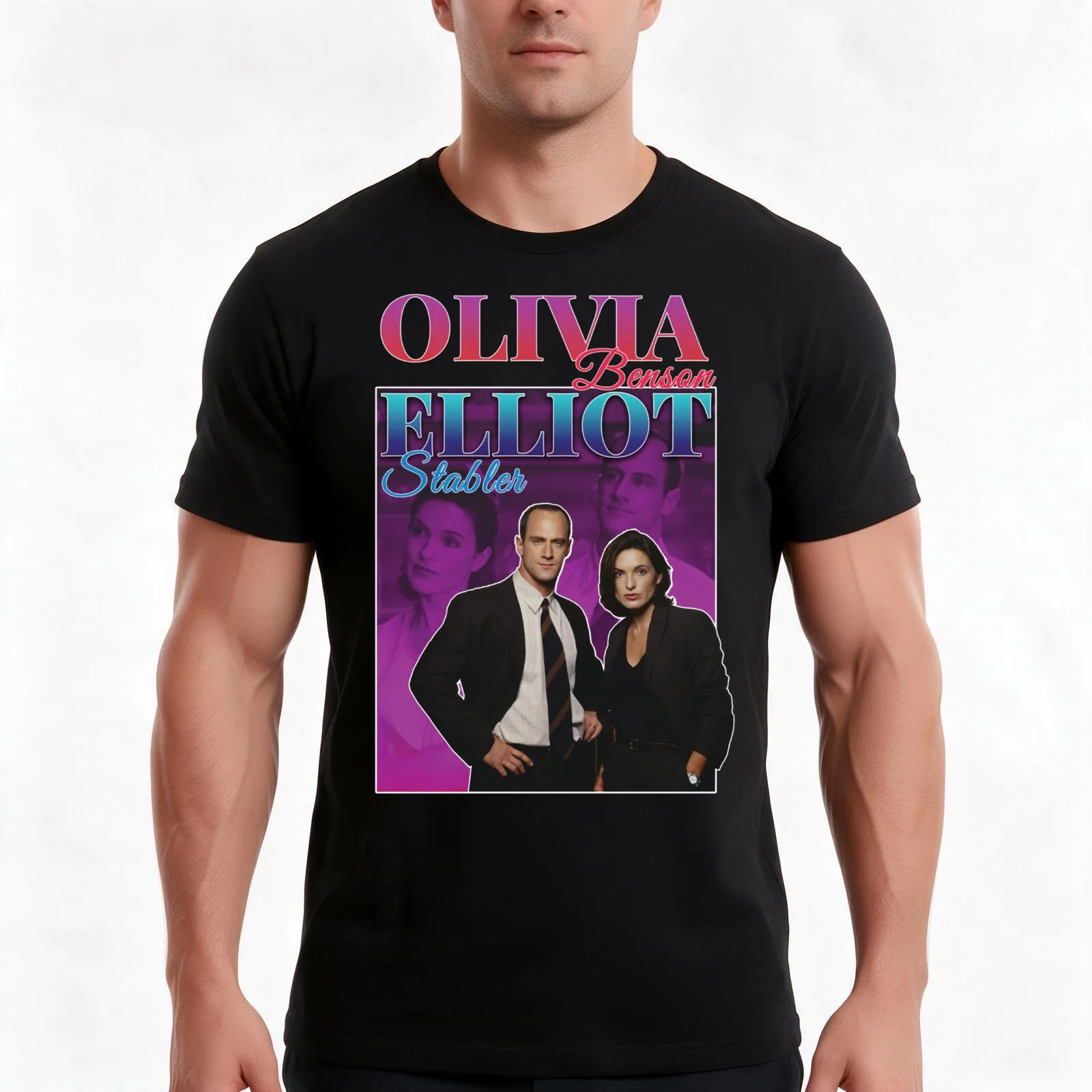 son & Elliot Stabler 9 T-Shirt, Summer Casual Cotton Tee, Oversized Streetwear Tops, Vintage Graphic Print, Unisex Men Women