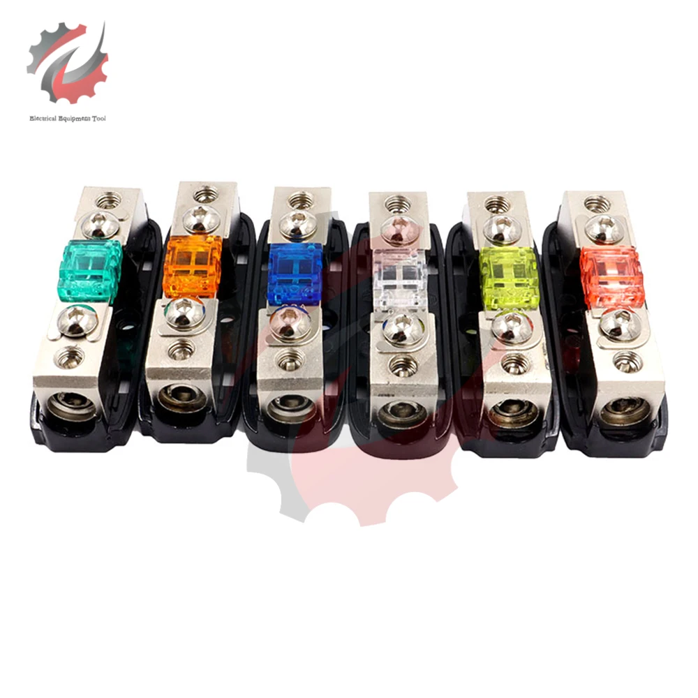 Car Audio Fuse Power Fuse Holder 30-150A Alloy Stereo Audio Mono Way AGU Fuse Holder Power Distribution Block Fusebox Car Fuses