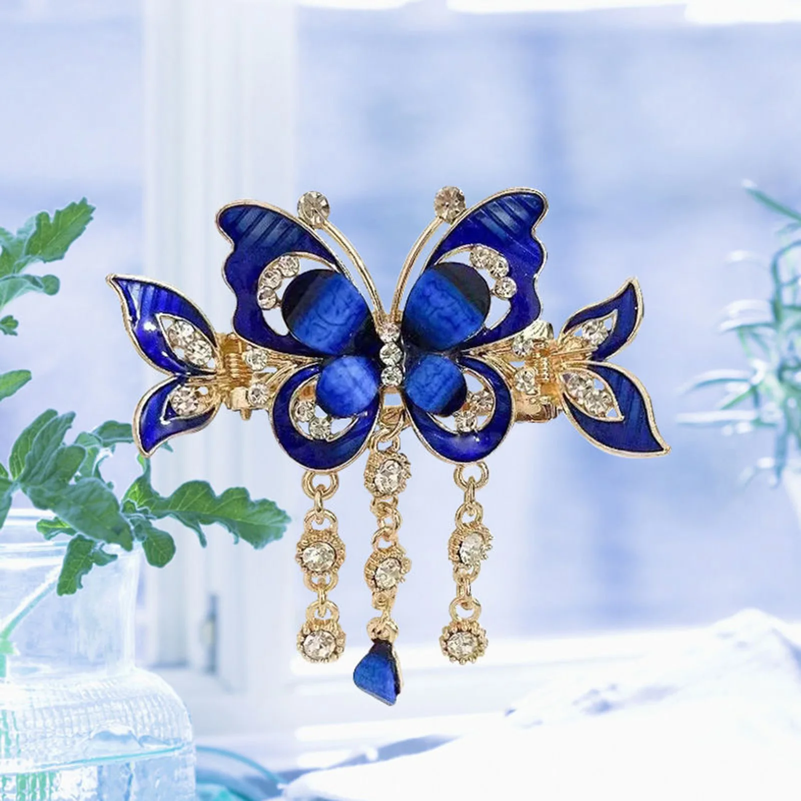 Butterfly tassel Hair Clips Barrettes Non-slip Stable Grip Luxurious Headwear hair styling accessories jewelry