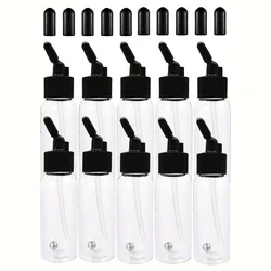 JOYSTAR 10 Pack 30ML Airbrush Plastic Bottles Jars with caps for Dual- Action Siphon Suction Feed Airbrush