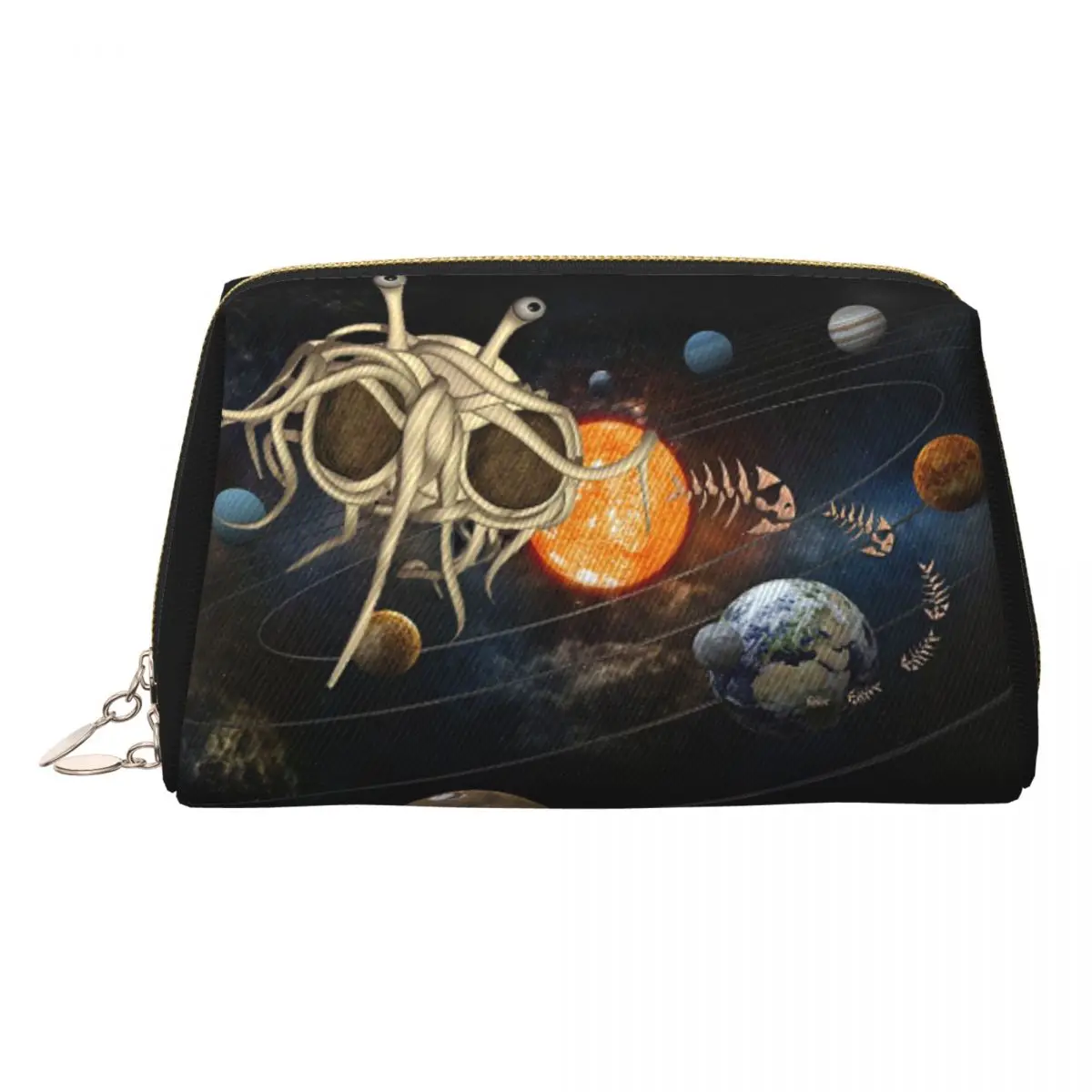 

The Flying Spaghetti Monster Flying Spaghetti Monsterism FSM Women Cosmetic Bag Travel Makeup Toiletry Storage Dopp Kit Case