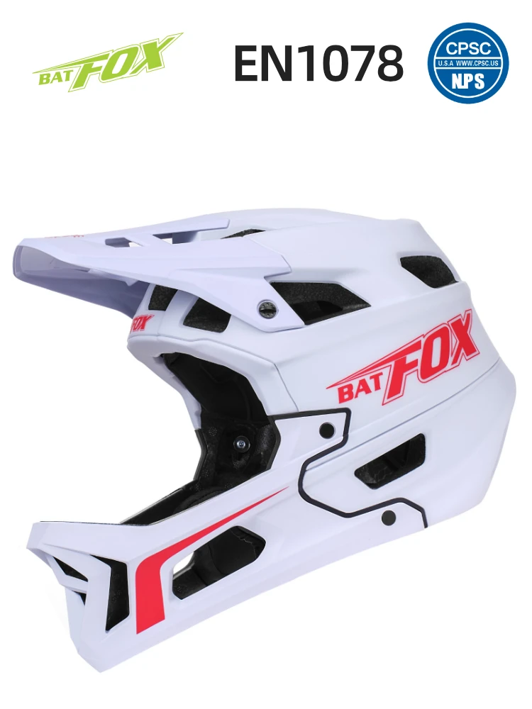 

BATFOX-Full Face Casco Dual Lens Helmets Cycling Safety Protector with Double sun visor Breathable Biker Integral Motorsiklet