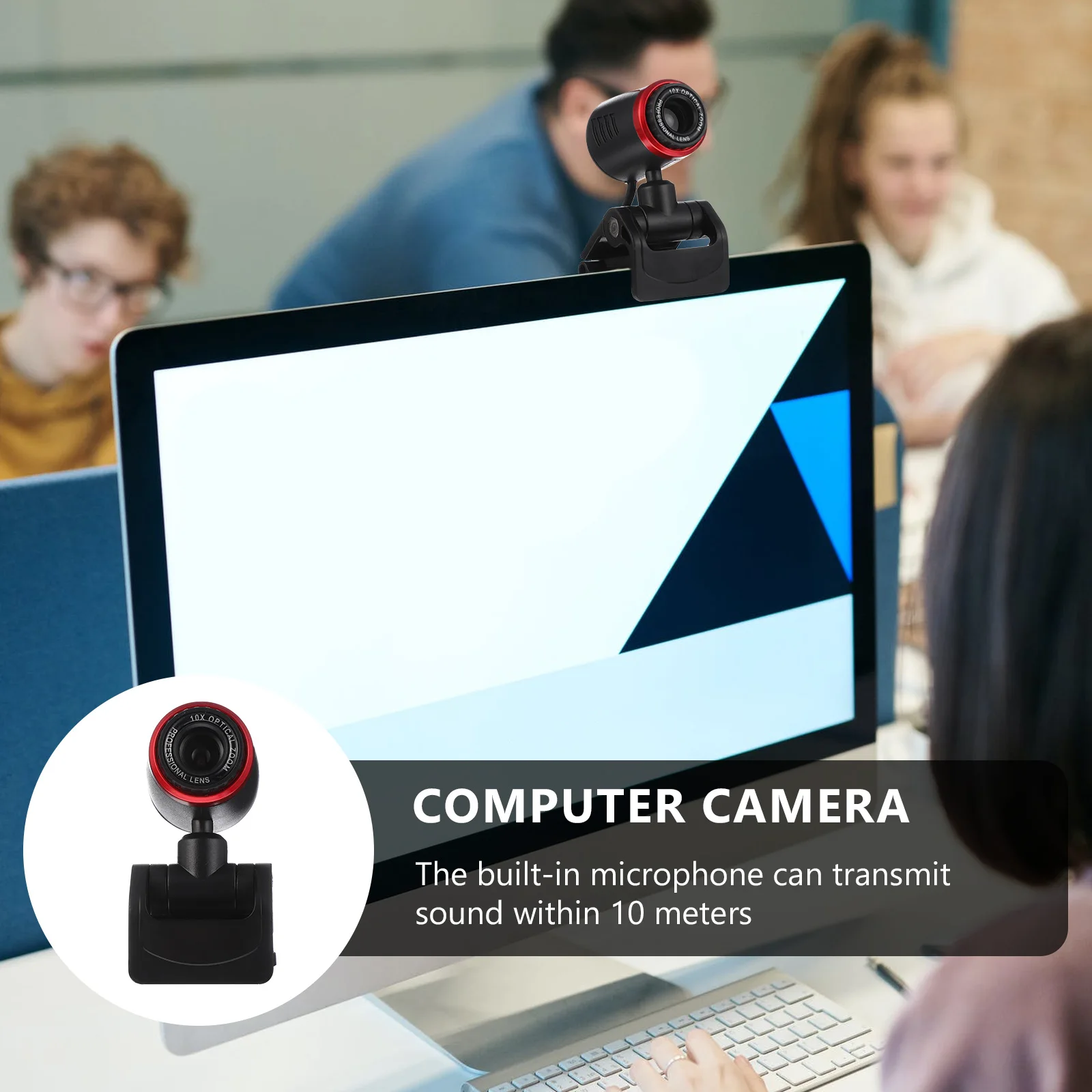 

1Set High Definition Webcam Auto Focus USB Charging Computer Camera Live Streaming Online Course Meeting Camera