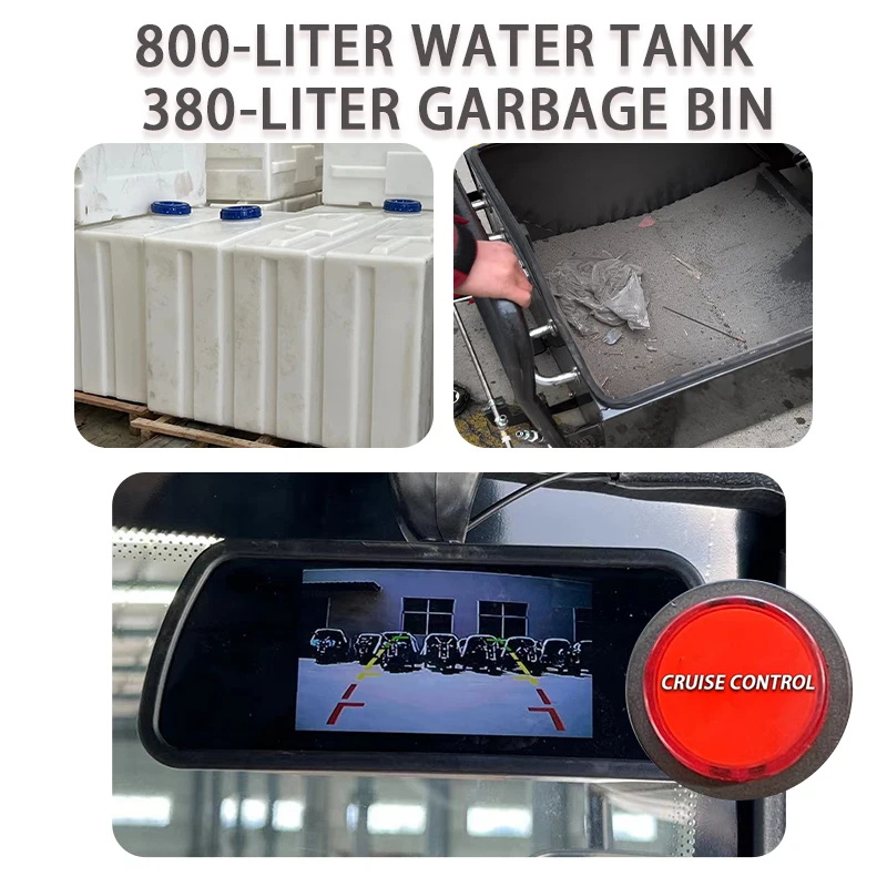Customized Warehouse Storage Floor Sweeping Vehicle Sweeper Cleaner With High Pressure Water Spray 48V Battery Operated For Outd