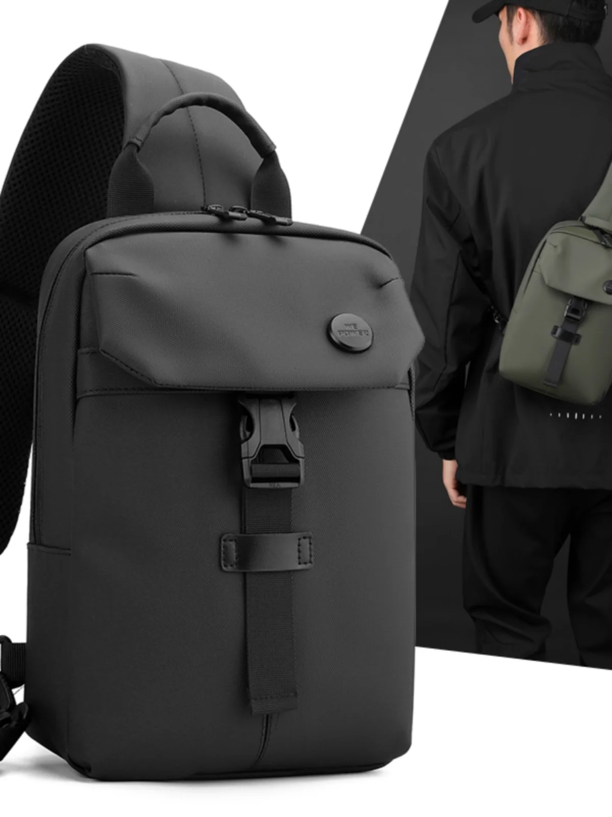 

Men's Fashionable Outdoor Sports Crossbody Chest Bag Single Shoulder Sling Bag Multi-Functional Travel Commuting Bag