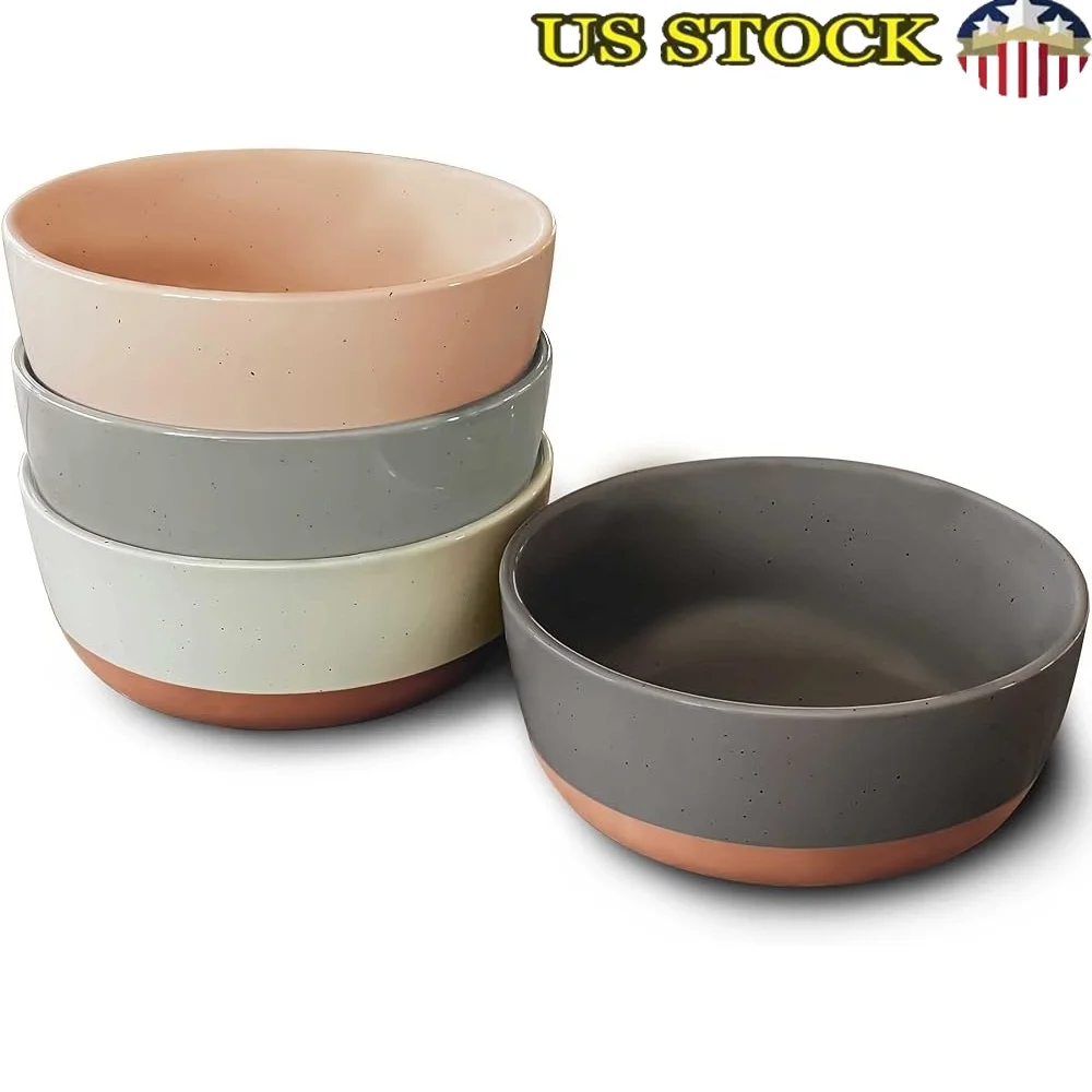 

Set of 4 Scratch Resistant Porcelain Bowls Microwave Dishwasher Oven Safe Durable Ceramic Soup Cereal Minimalist Dinnerware