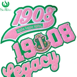 Cool Design AKA Alpha Kappa Alpha Ion on Patches, 1908 Chenille Embroidery Patch For Jacket, Sew on Backing