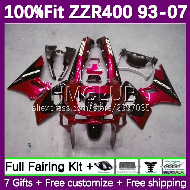 Fairing For KAWASAKI NINJA ZZR400 red black ZZR 400 122No.139 ZZR-400 93 94 95 96 97 98 99 00 01 02 03 04 05 06 07 Injection