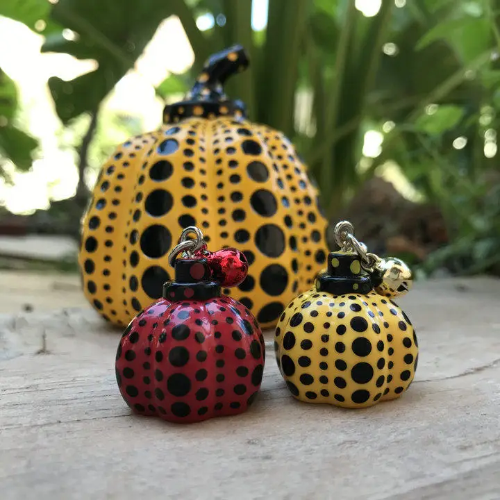 

Classic polka dot pumpkin pendant resin craft hand-painted bag accessories keychain hanging accessories for women