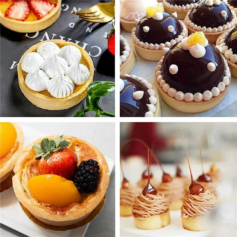 

ELEG-Stainless Steel Perforated Tart Ring, 20Pcs 5Cm Perforated Cake Mousse Ring,DIY Round Tart Rings For Baking Dessert Ring