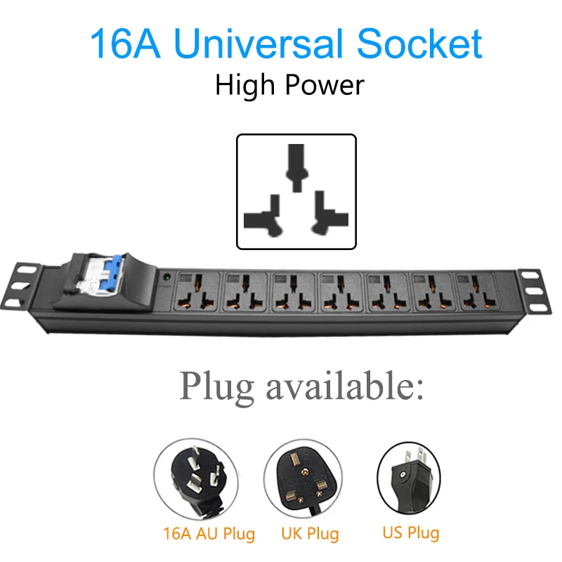 PDU network cabinet power board 2/10 circuit 16A circuit breaker switch for cabinet PDU socket 2M extension cable