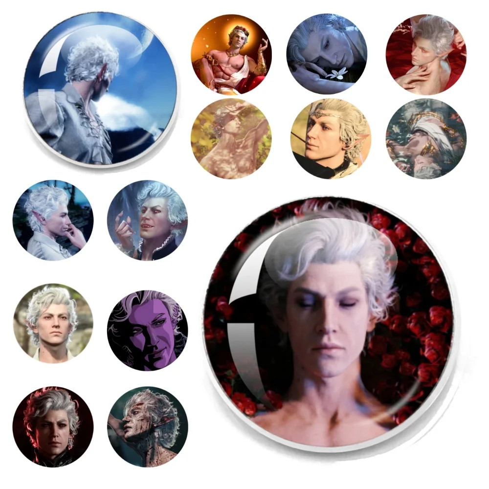 لعبة Astarion Baldur's Gate أنيمي دبابيس الكرتون دبابيس تأثيري التلبيب شارات حقيبة الظهر مجوهرات اكسسوارات المشجعين جمع هدية