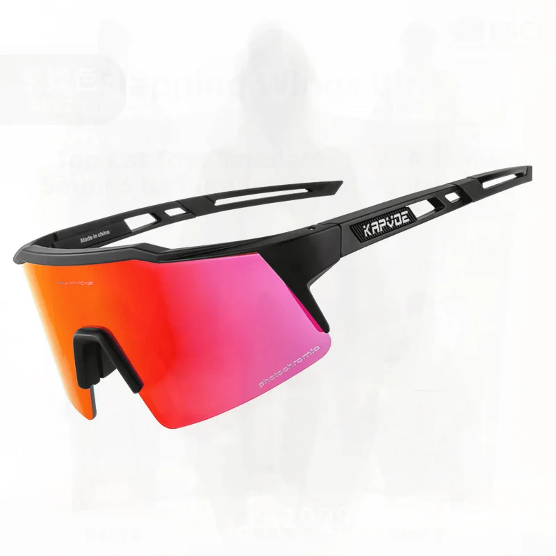 

Kapvoe Unisex Cycling Glasses Windproof Polarized Sports Sunglasses Interchangeable Lenses Adjustable Nose Pads for Outdoor