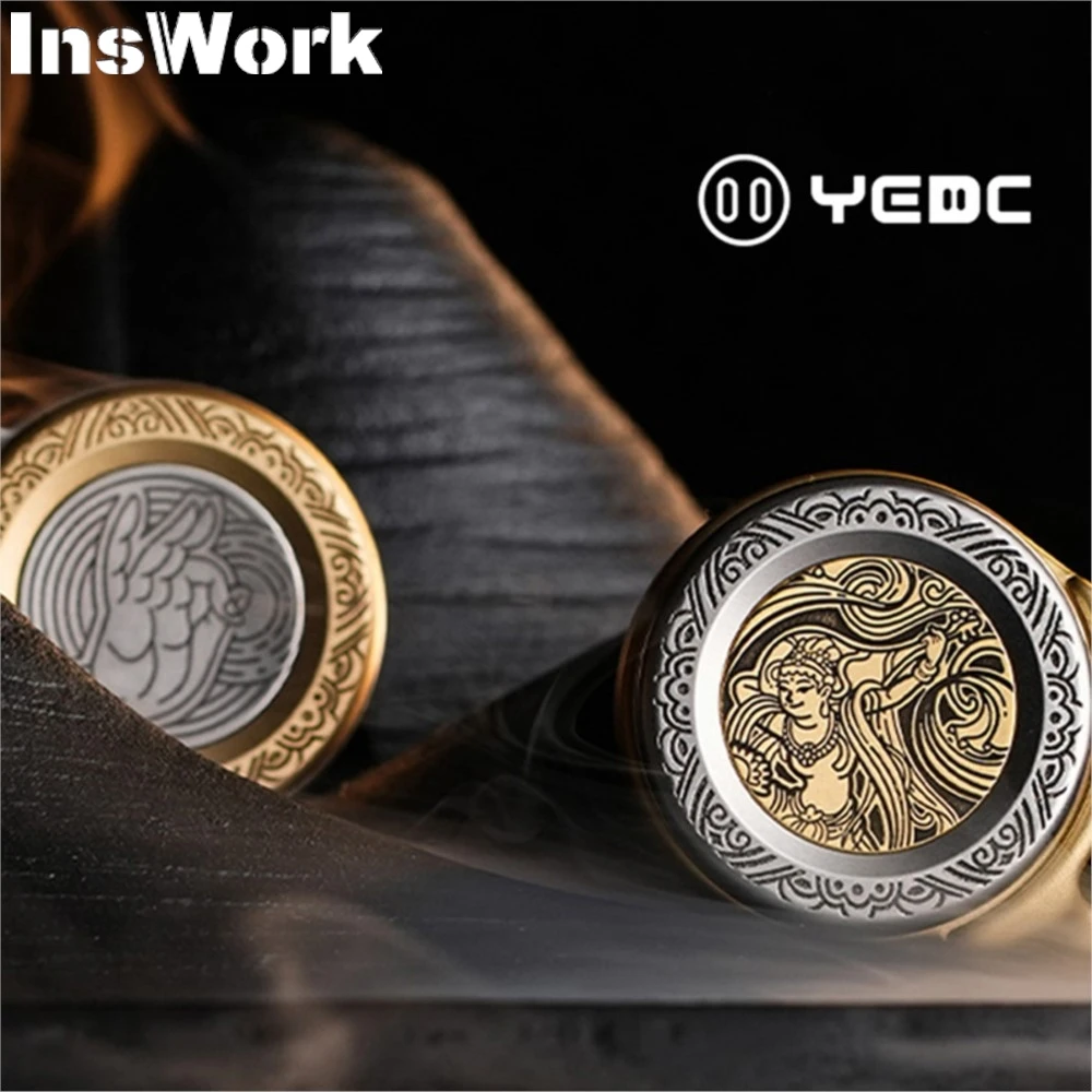 YEDC Haptic Coin Ratchet Coins Dunhuang Co-branded Decompression Toys Metal Play EDC Toys Black Technology