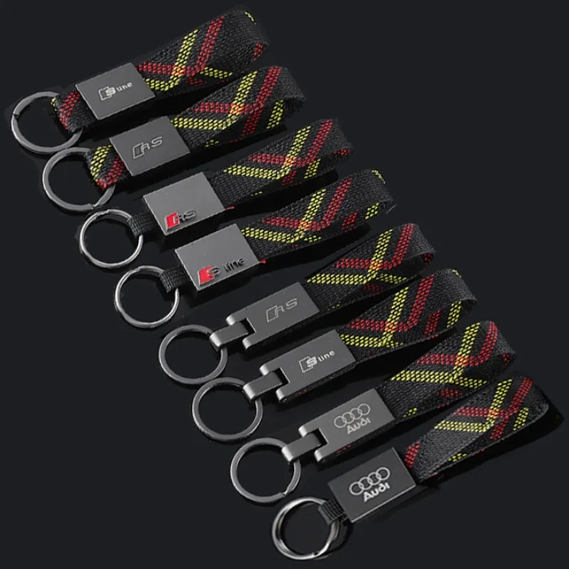 Car Logo Keychain Auto Key Ring Pendant for Audi Sline Quattro RS R8 S5 S6 S7 S8 A6 A7 A8 A3 A4 A5 Q3 Q5 Q2L Q7 RS5 RS6 RS7 