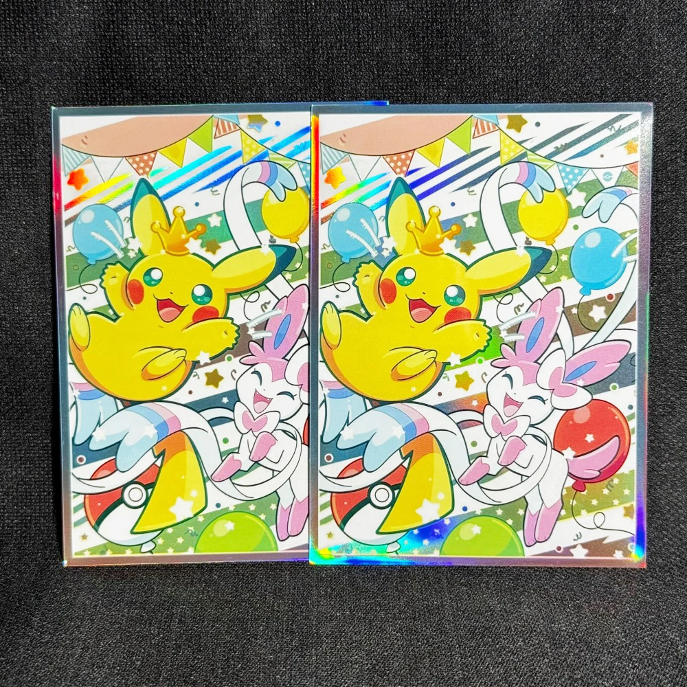 60PCS 66X91MM HOLO Anime Trading Card Sleeves Standard Size Card Protector for PTCG/MGT Shield Outer Cover