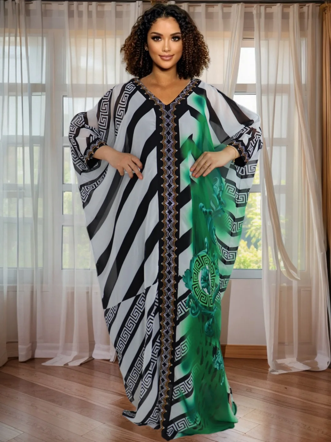 

Plus Size Loose Casual Fashion Boho Maxi Dress Holiday Vacation Outfits Kaftan Party Dresses