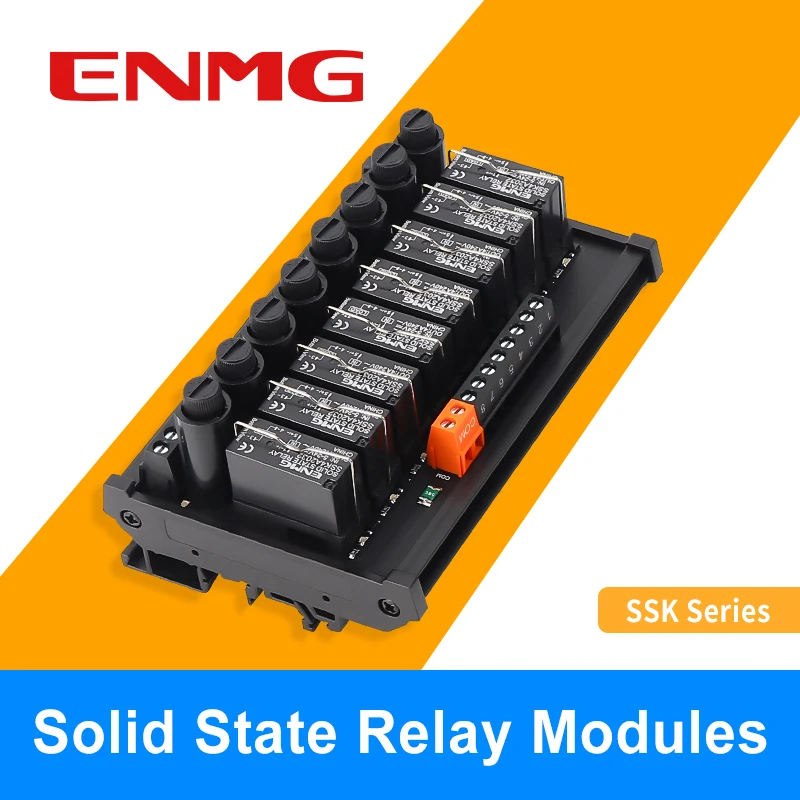 ENMG Solid State Relay Module 24V DC Control AC 220V Non-Contact Relay 2 4 6 8 10 12 16 lnline Compact & Durable Design 5~24CDX