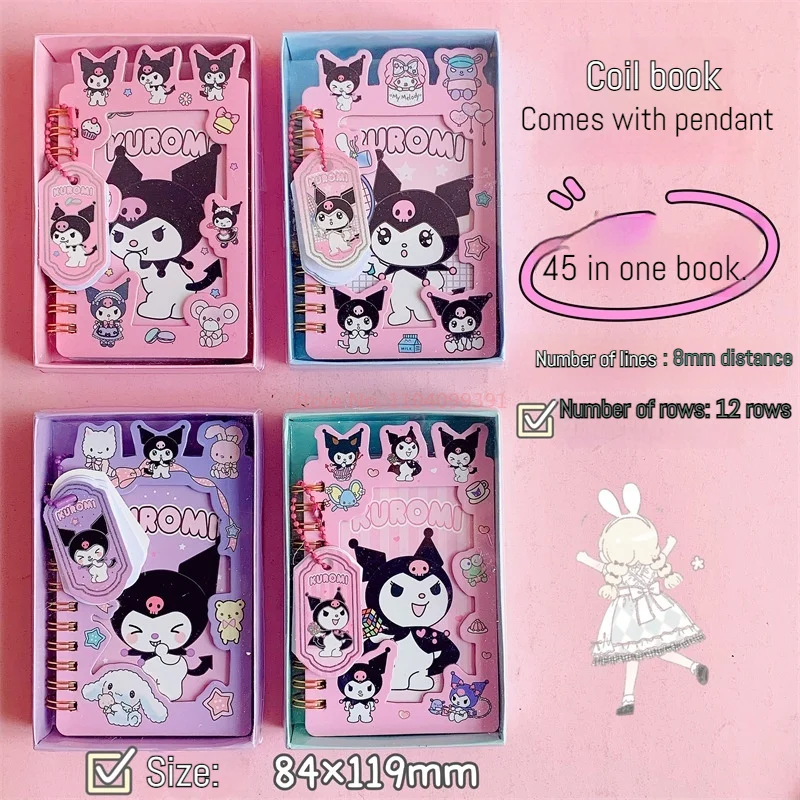 Sanrio Anime Style Loop Notebook Kuromi Cinnamoroll Cute Cartoon Vocabulary Book Bookbook Notebook Portable Notebook Student Gif