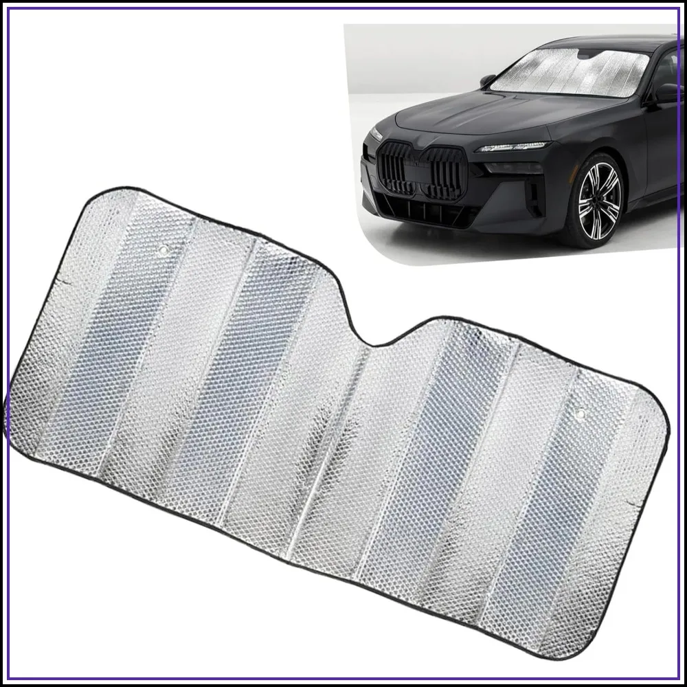 

Car Windshield Sun Shade 55.12"x27.56" Double Bubble Front Window SunShade Foldable Keep Vehicle Cool Universal for Cars Trucks SUVs