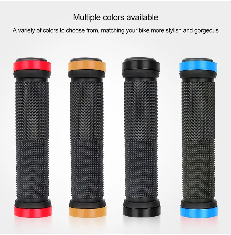 MTB Bicycle Rubber Grips Alloy Lock Bilateral Lock Handlebar Grips Anti Slip Cycling Handlebar Sleeve BMX Bicycle Accessories