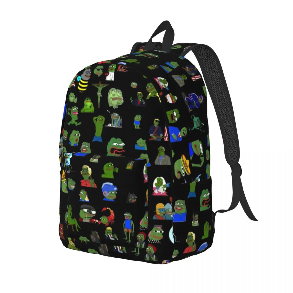 Pepe The Frog-Mochila deportiva para hombre y mujer, bolsa de lona para ordenador portátil, senderismo, viaje