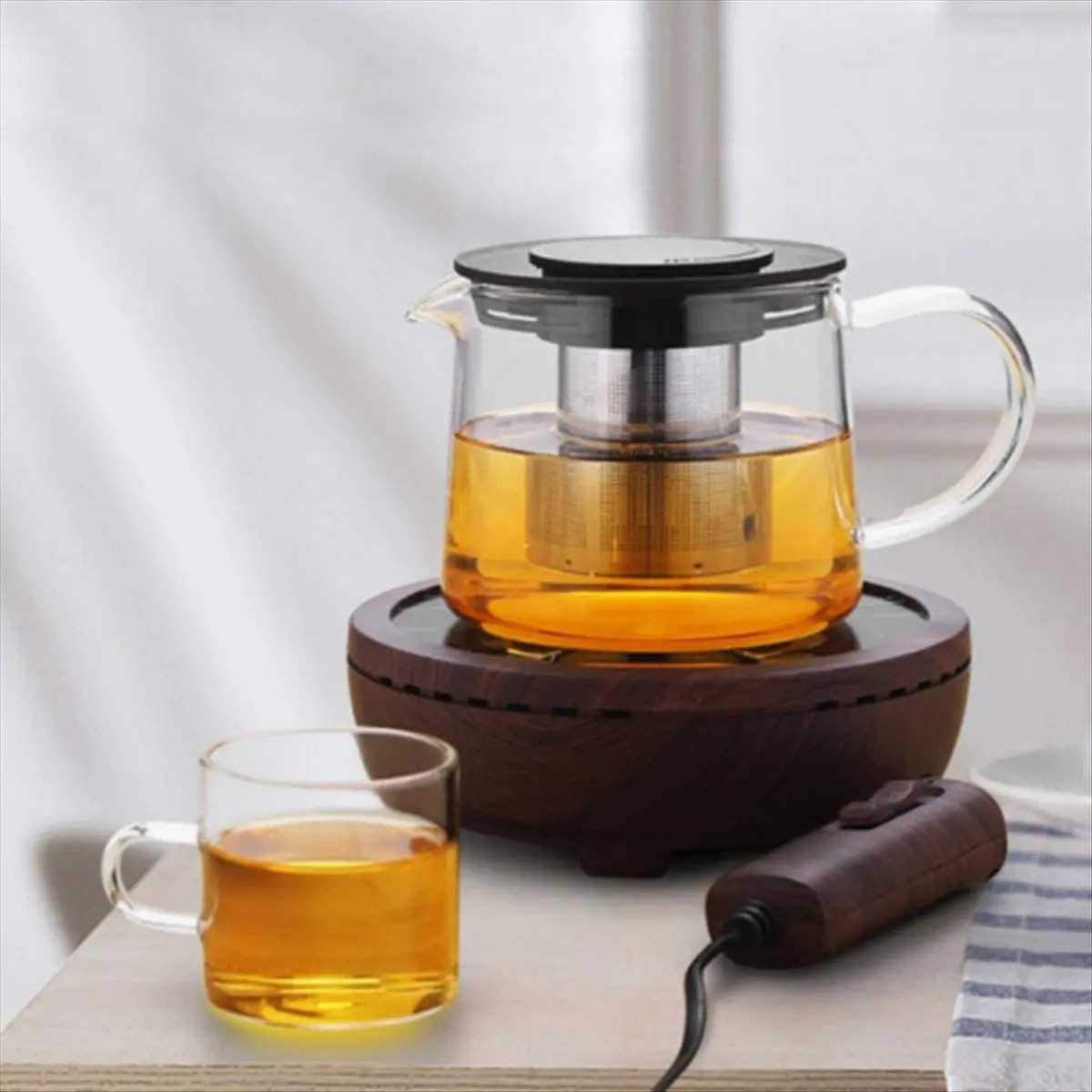 AA25 Glass Teapot with Infuser - 1000ml Tea Kettle Safe Tea Pot for Blooming Tea Loose Premium Tea Maker Coffee Pot
