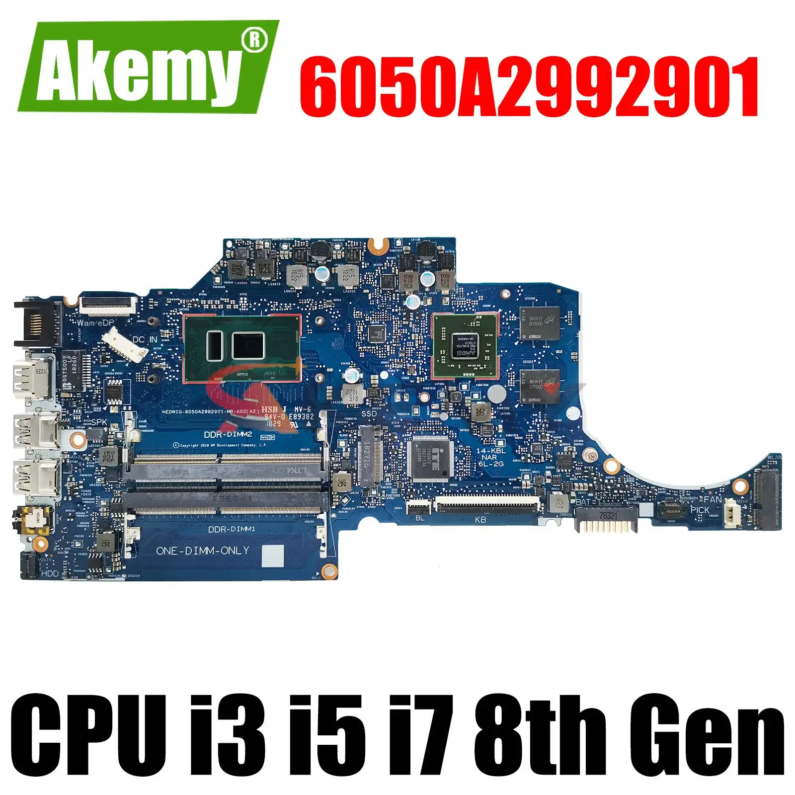 Com[uter Mainboard For HP 14-CF 14S-CF L24454-601 6050A2992901 Laptop Motherboard CPU i3 i5 i7 7th/8th Gen Systemboard